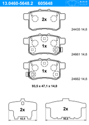 Bremsbelagsatz, Scheibenbremse HONDA ACCORD