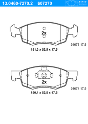 Bremsbelagsatz, Scheibenbremse DACIA LOGAN MCV