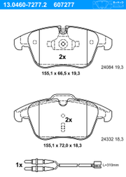 Bremsbelagsatz, Scheibenbremse PEUGEOT 508 SW