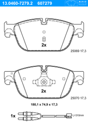 Bremsbelagsatz, Scheibenbremse PEUGEOT RCZ