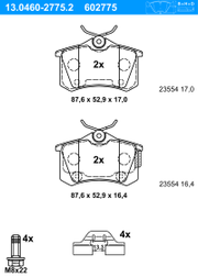 Bremsbelagsatz, Scheibenbremse CITROËN DS4