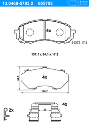 Bremsbelagsatz, Scheibenbremse SUBARU OUTBACK