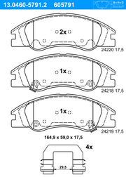 Bremsbelagsatz, Scheibenbremse KIA CERATO