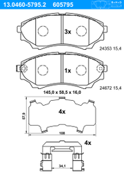 Bremsbelagsatz, Scheibenbremse MAZDA B-SERIE