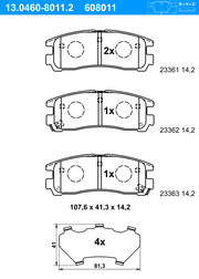 Bremsbelagsatz, Scheibenbremse OPEL SINTRA