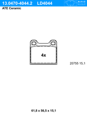 Bremsbelagsatz, Scheibenbremse ATE Ceramic VOLVO V70