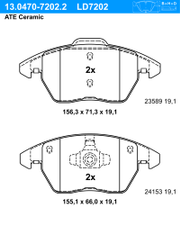 Bremsbelagsatz, Scheibenbremse ATE Ceramic PEUGEOT RCZ