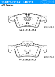 Bremsbelagsatz, Scheibenbremse ATE Ceramic MERCEDES-BENZ GL-KLASSE