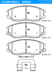 Bremsbelagsatz, Scheibenbremse HYUNDAI TERRACAN