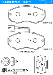 Bremsbelagsatz, Scheibenbremse CITROËN JUMPER