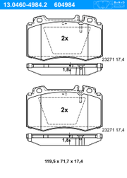 Bremsbelagsatz, Scheibenbremse MERCEDES-BENZ M-KLASSE