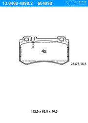Bremsbelagsatz, Scheibenbremse MERCEDES-BENZ CLS
