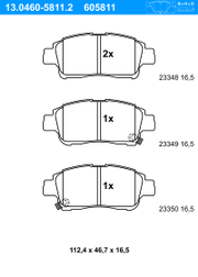 Bremsbelagsatz, Scheibenbremse TOYOTA YARIS