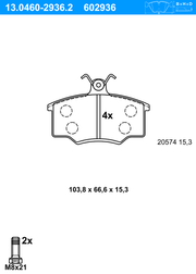 Bremsbelagsatz, Scheibenbremse AUDI COUPE