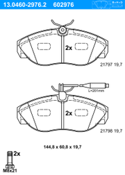 Bremsbelagsatz, Scheibenbremse CITROËN JUMPER