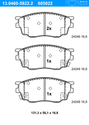 Bremsbelagsatz, Scheibenbremse MAZDA 6