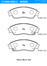 Bremsbelagsatz, Scheibenbremse HONDA PRELUDE