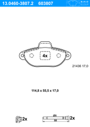 Bremsbelagsatz, Scheibenbremse FIAT PANDA