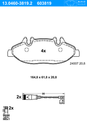 Bremsbelagsatz, Scheibenbremse MERCEDES-BENZ VITO / MIXTO