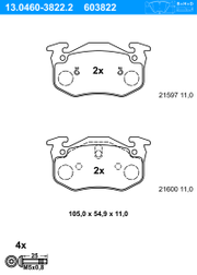 Bremsbelagsatz, Scheibenbremse RENAULT 19