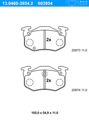 Bremsbelagsatz, Scheibenbremse PEUGEOT 205