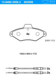 Bremsbelagsatz, Scheibenbremse CITROËN XANTIA