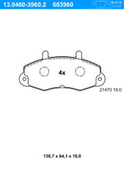Bremsbelagsatz, Scheibenbremse FORD TRANSIT