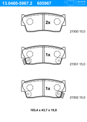 Bremsbelagsatz, Scheibenbremse SUZUKI VITARA