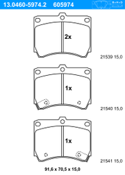 Bremsbelagsatz, Scheibenbremse MAZDA 323 F
