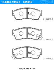 Bremsbelagsatz, Scheibenbremse SUZUKI ALTO