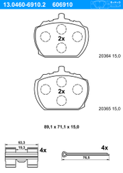 Bremsbelagsatz, Scheibenbremse FORD TRANSIT