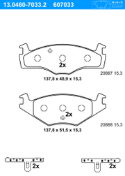 Bremsbelagsatz, Scheibenbremse SEAT