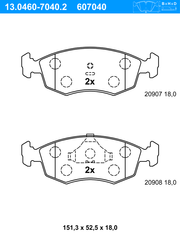 Bremsbelagsatz, Scheibenbremse FORD SIERRA