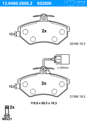 Bremsbelagsatz, Scheibenbremse VW VENTO