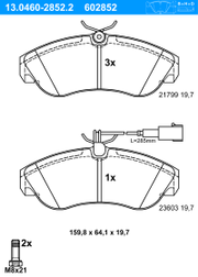 Bremsbelagsatz, Scheibenbremse PEUGEOT BOXER