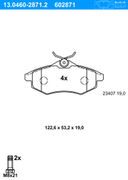 Bremsbelagsatz, Scheibenbremse CITROËN C5