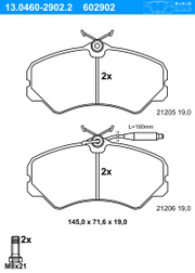 Bremsbelagsatz, Scheibenbremse PEUGEOT 205