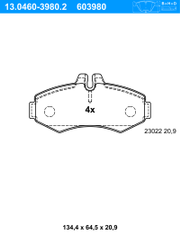Bremsbelagsatz, Scheibenbremse MERCEDES-BENZ V-KLASSE