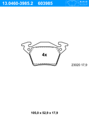 Bremsbelagsatz, Scheibenbremse MERCEDES-BENZ VITO
