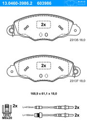 Bremsbelagsatz, Scheibenbremse CITROËN XM