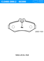 Bremsbelagsatz, Scheibenbremse MERCEDES-BENZ V-KLASSE