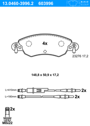 Bremsbelagsatz, Scheibenbremse CITROËN C5