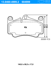 Bremsbelagsatz, Scheibenbremse PORSCHE 911