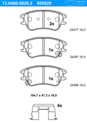 Bremsbelagsatz, Scheibenbremse HYUNDAI ATOS