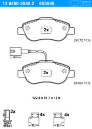 Bremsbelagsatz, Scheibenbremse FIAT 500 C
