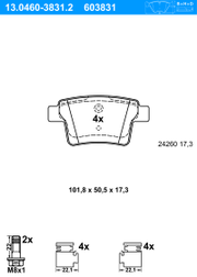 Bremsbelagsatz, Scheibenbremse FORD MONDEO