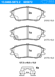 Bremsbelagsatz, Scheibenbremse HYUNDAI GETZ