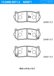 Bremsbelagsatz, Scheibenbremse KIA SHUMA