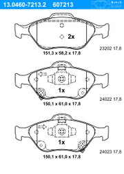 Bremsbelagsatz, Scheibenbremse TOYOTA YARIS