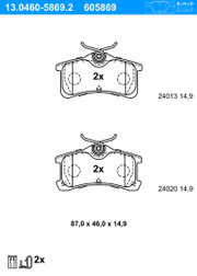 Bremsbelagsatz, Scheibenbremse TOYOTA COROLLA